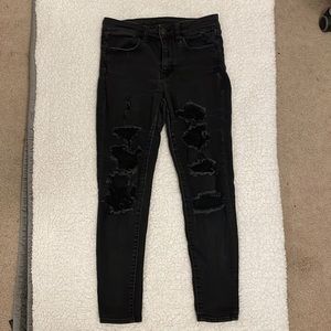 Black, Ripped, High rise, Ne(x)t level stretch American Eagle Jeans